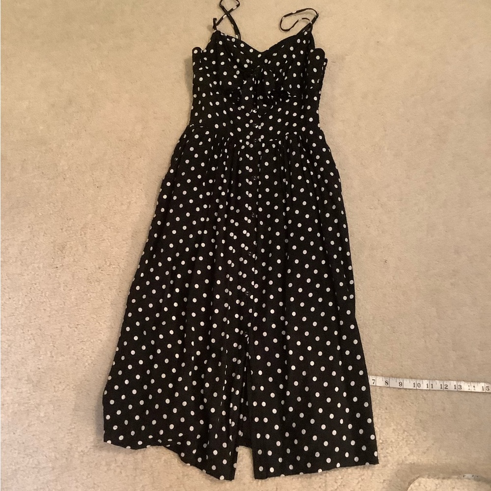 Xhilaration Black & White Pin up Girl Retro Polka Dot Midi Sun Dress Small. - Picture 9 of 13